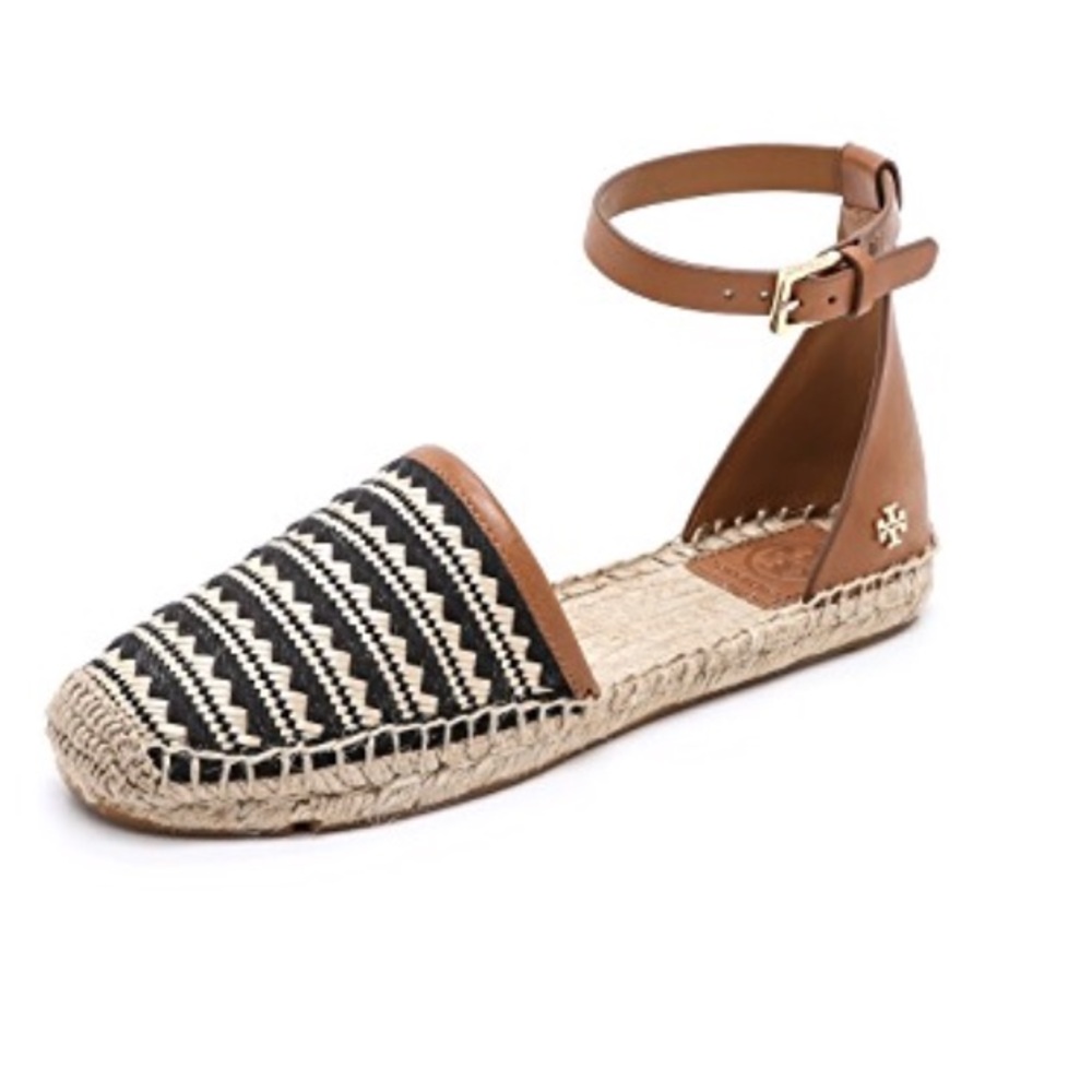 Tory Burch mosaic straw espadrille sandals